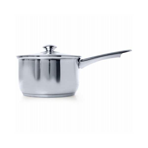Epoca International 3 qt. Stainless Steel Saucepan with Glass Lid, Silver - 111425