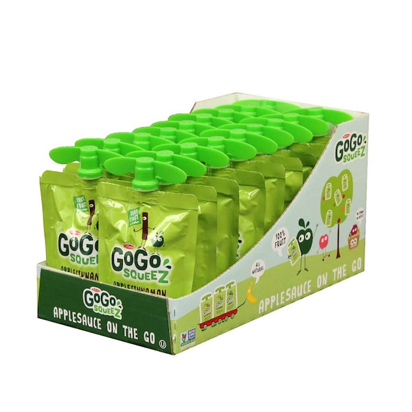 Gogo Squeez Puré de Manzana con Canela en Bolsa de 3.2 oz, Paquete de 18 - 221801
