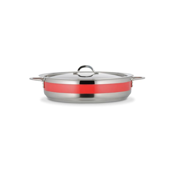 Bon Chef Classic Country French 9 Qt Pot W/Cover Ind Btm 14 3/4" Dia X 3 3/8"  9 Qt - 60032CFRed