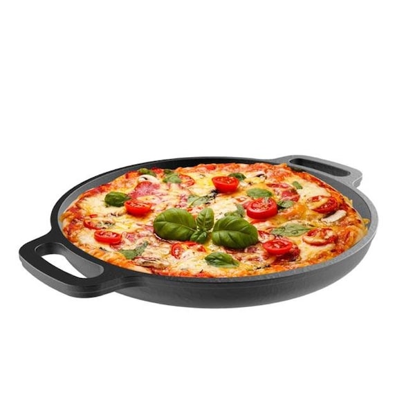 Classic Cuisine Classic Cuisine 82-KIT1089 Cast Iron Pizza Pan-13.25 in. Pre-Seasoned Skillet for Cooking - 82-KIT1089