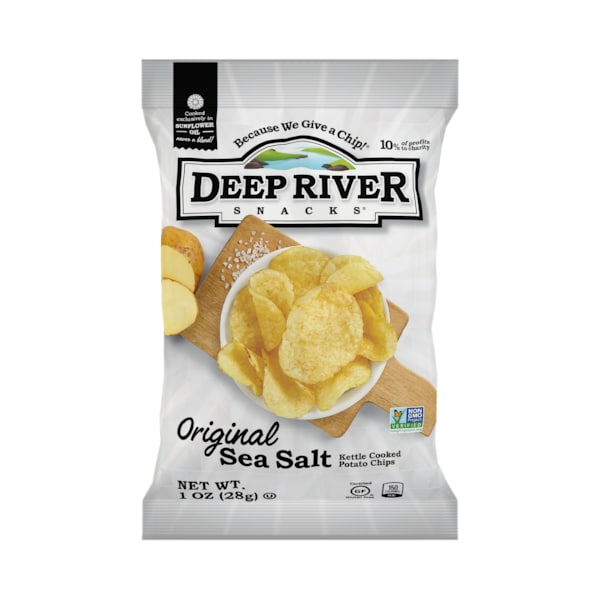 Botanas Deep River, Papas Fritas en Kettle Original con Sal 1 oz., Paquete de 80 - 17774