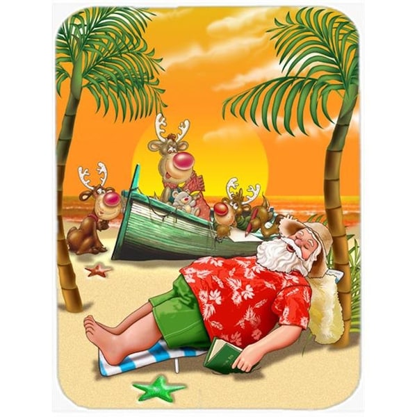 Carolines Treasures Carolines Treasures APH5149LCB Beach Christmas Santa Claus Napping Glass Large Cutting Board - APH5149LCB