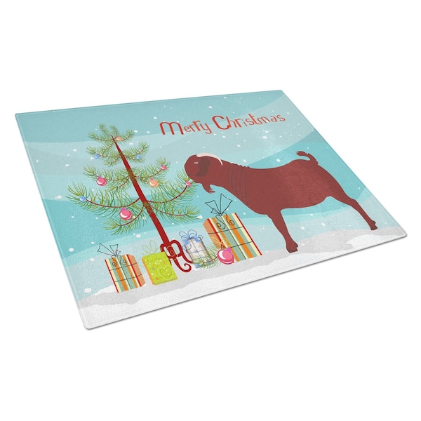 Carolines Treasures Kalahari Red Goat Christmas Glass Cutting Board - Large - BB9258LCB