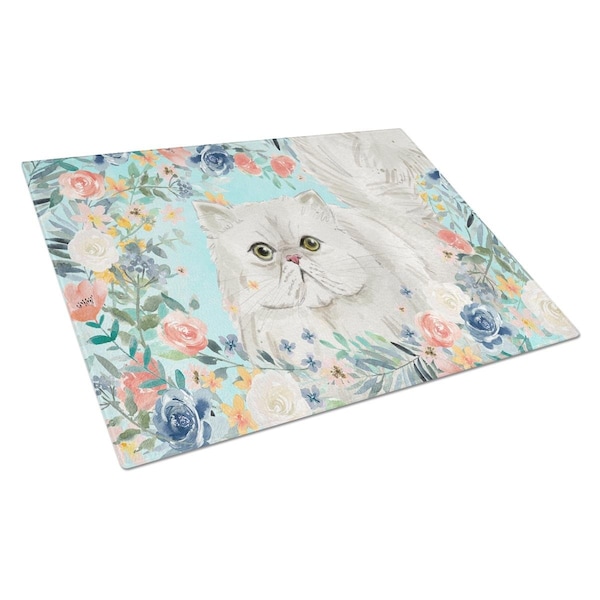 Carolines Treasures Persian Spring Flowers Glass Cutting Board Large - CK3394LCB