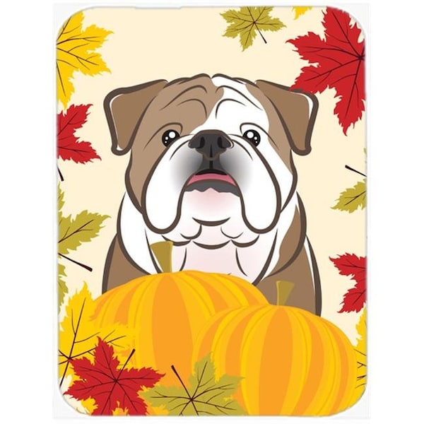 Carolines Treasures Carolines Treasures BB2025LCB English Bulldog Thanksgiving Glass Cutting Board; Large - BB2025LCB
