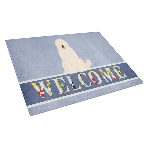 Carolines Treasures South Russian Sheepdog Welcome Glass Cutting Board Large - BB5605LCB
