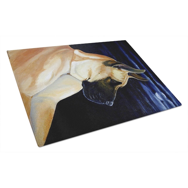 Carolines Treasures Moonlight Fawn Great Dane Glass Cutting Board - Large- 15 x 12 in. - 7059LCB