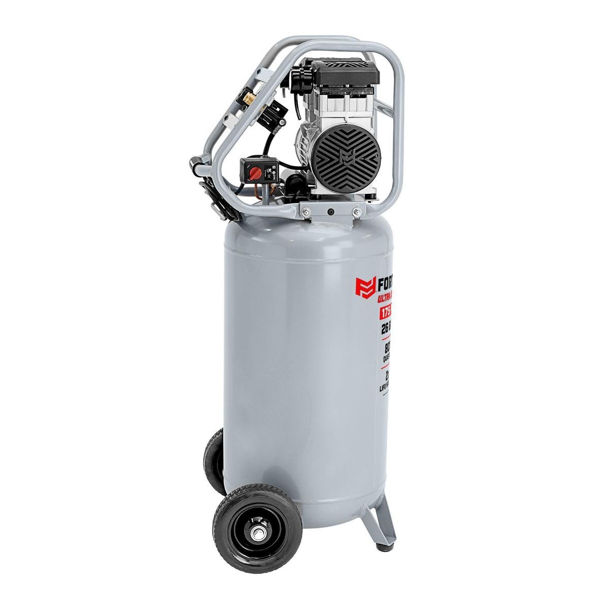 Fortaleza de 26 Galones 175 PSI Compresor de Aire Vertical Ultra Silencioso para Tienda/Auto - 57336