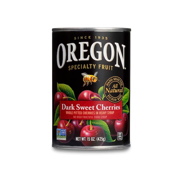 Producto de fruta de Oregon Producto de fruta de Oregon Cereza Dulce Oscura Descarozada 15 oz. lata, paquete de 8 - 31718