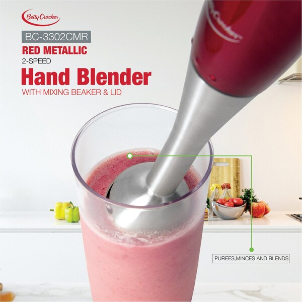 Betty Crocker Hand Immersion Blender, One Size, Red - BC-3302CMR