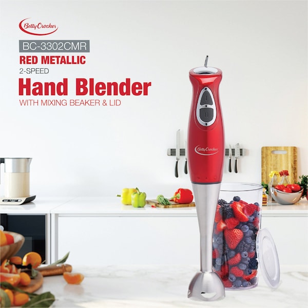 Betty Crocker Hand Immersion Blender, One Size, Red - BC-3302CMR