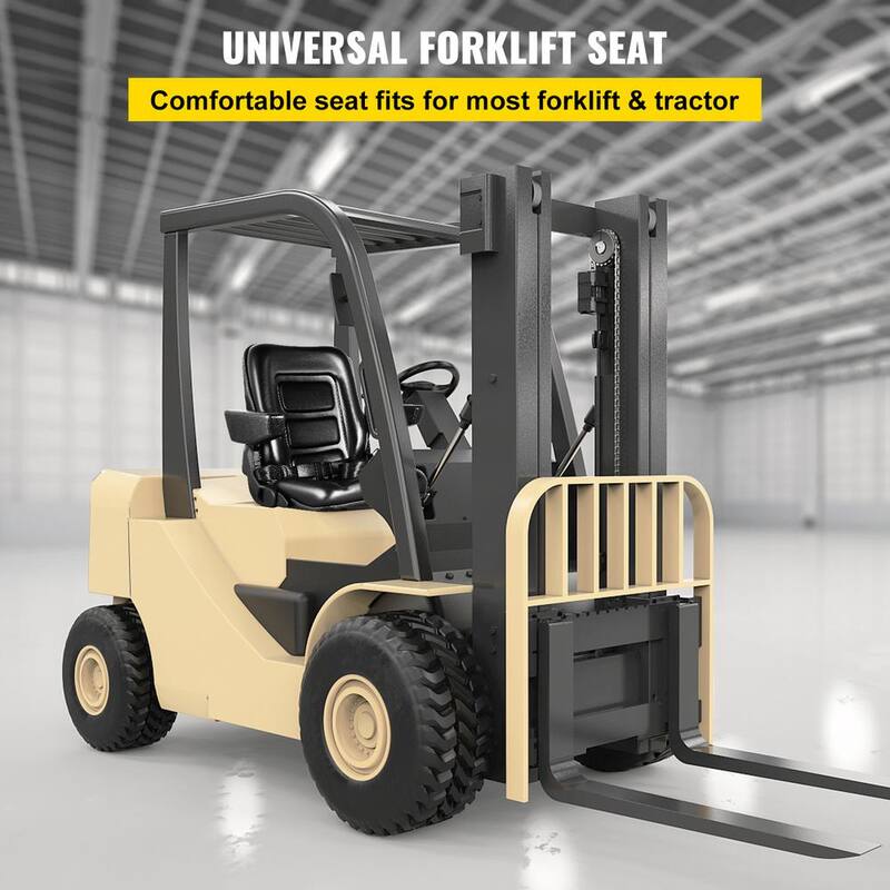 VEVOR Universal Forklift Seat PVC Tractor Seat 6 in. Adjustable Mower Seat Foldable Seat Including Seat Switch, Black - CCZYHSCCZYYS2Y9IRV0