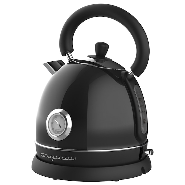 Frigidaire 1.79-Quart 1,500-Watt Retro Porcelain Electric Water Kettle with Thermometer (Black) - EKET125-BLACK