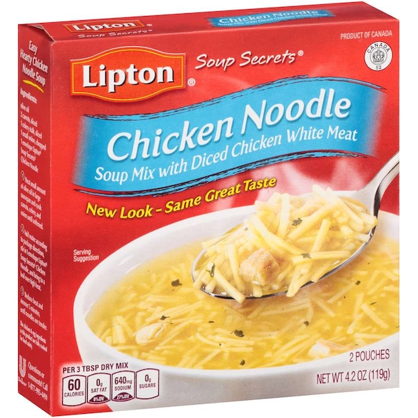 Sopa de fideos con pollo Lipton Secrets de Lipton Liofilizada 4.2 oz., Paquete de 24 - 00332