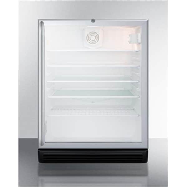 Summit Summit SCR600BGLBISHADA 24 in. Wide Commercial Built-in ADA Height Glass Door All Refrigerator with Lock - SCR600BGLBISHADA