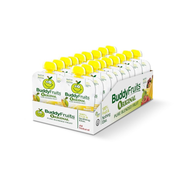 Frutas para amigos Buddy Frutas Merienda Pura Mezcla de Plátano 3.2 oz., Paquete de 18 - 1852167