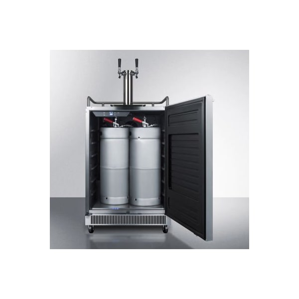 Summit Appliance Div. Summit-Undercounter Beer Dispenser, Built-In Use, No-Frost, S/S, Digital Thermostat - SBC677BITWIN