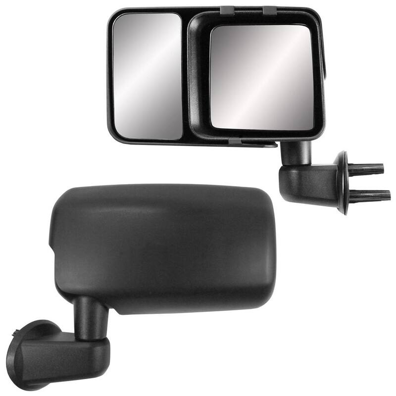 Snap & Zap Clip-on Towing Mirror Set for 2007-2017 Jeep Wrangler and 2018 Wrangler JK - 80740