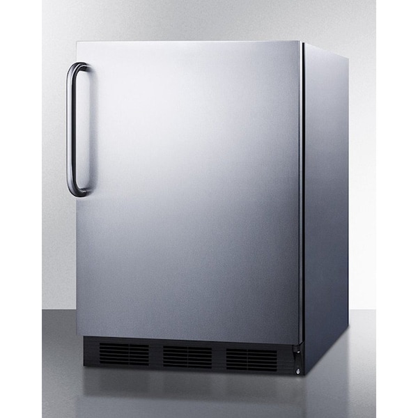 Summit Appliance Div. Summit  ADA Comp Built in Undercounter Refrigerator 5.5 Cu. Ft. Stainless Steel - AL752BKCSS