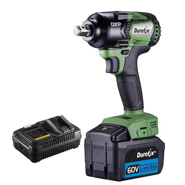 Durofix DXP 60V 1/2" BLDC Impact Wrench, 3-Stage, 517 ft-lbs, Kit - RI60166A1-PM