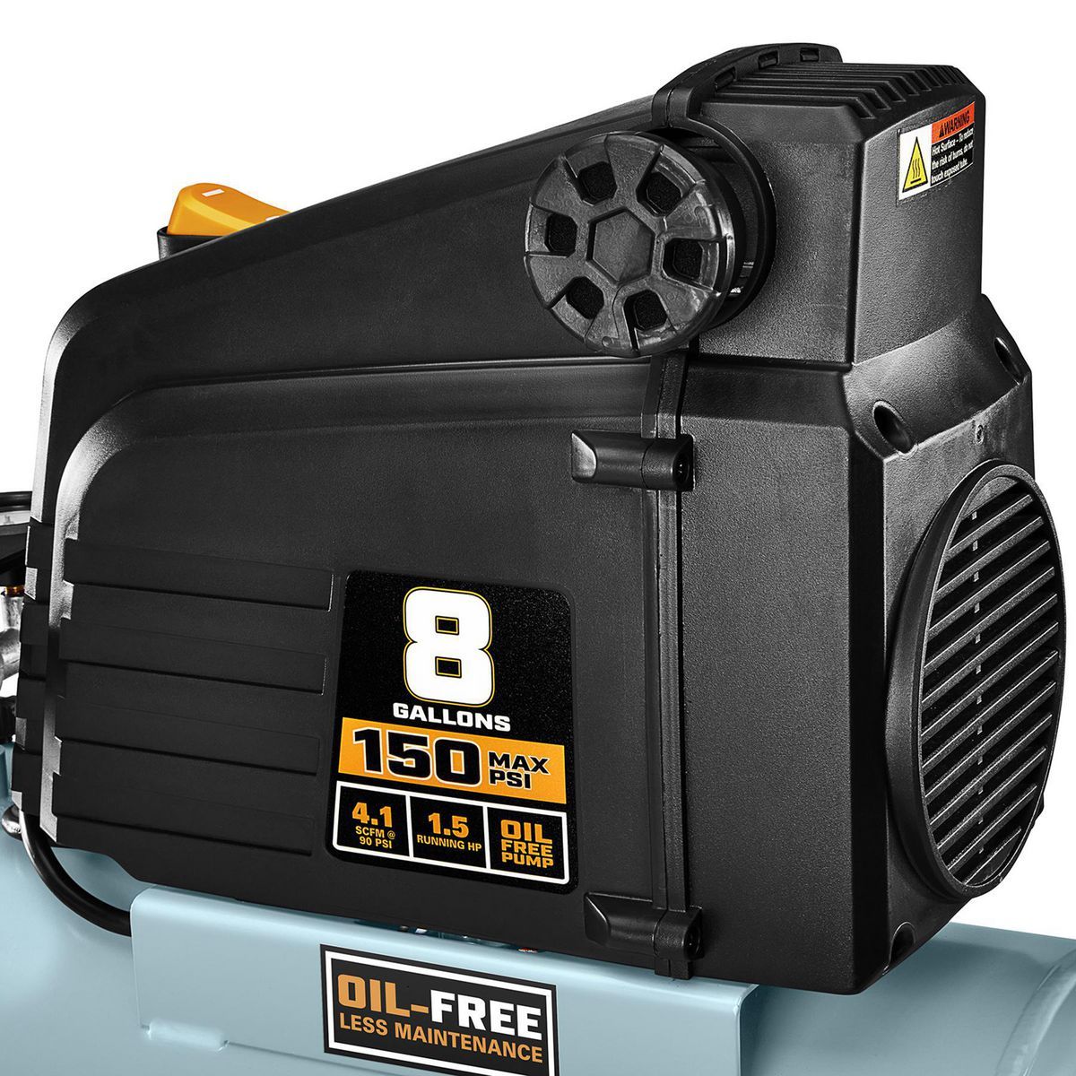 Compresor de aire portátil sin aceite Mcgraw de 8 galones, 1.5 HP, 150 PSI - 64294