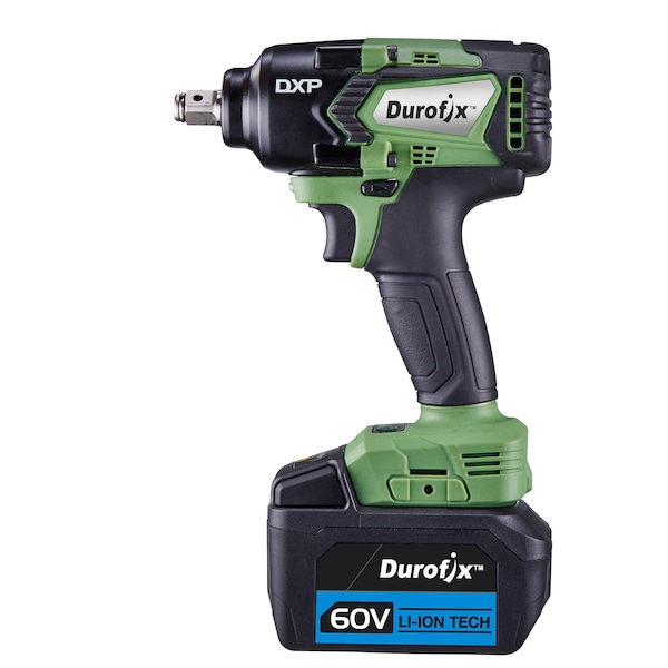 Durofix DXP 60V 1/2" BLDC Impact Wrench, 3-Stage, 517 ft-lbs, Kit - RI60166A1-PM