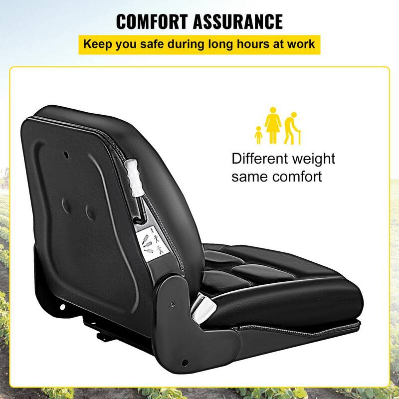 VEVOR Universal Forklift Seat with 3 Stage Weight Adjustment Forklift Seat Vinyl Compatible with Toyota Clark Cat Hyster Ysle - TOYOTAQCZY0000001V0