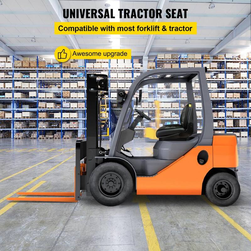 VEVOR Universal Forklift Seat with 3 Stage Weight Adjustment Forklift Seat Vinyl Compatible with Toyota Clark Cat Hyster Ysle - TOYOTAQCZY0000001V0
