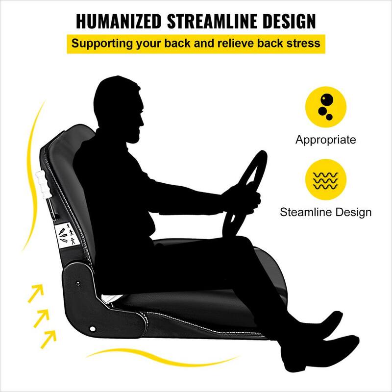 VEVOR Universal Forklift Seat with 3 Stage Weight Adjustment Forklift Seat Vinyl Compatible with Toyota Clark Cat Hyster Ysle - TOYOTAQCZY0000001V0