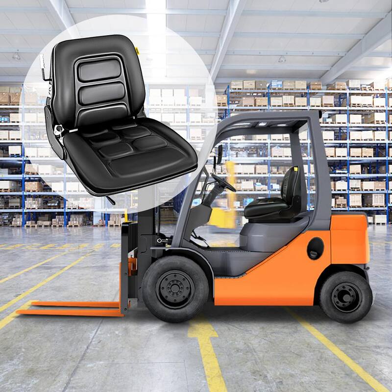 VEVOR Universal Forklift Seat with 3 Stage Weight Adjustment Forklift Seat Vinyl Compatible with Toyota Clark Cat Hyster Ysle - TOYOTAQCZY0000001V0