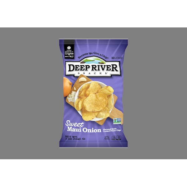 Botana de Papa al Horno Deep River Snacks sabor Cebolla Dulce de Maui 2 oz., paquete de 24 - 17117