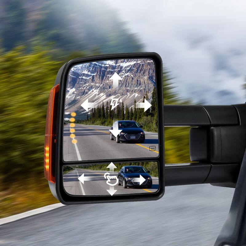 VEVOR Towing Mirrors Pair for 2007-2016 Toyota Tundra Power Heated Manual Controlling Telescoping Heating Defrost - QYJHZKFTTT206JD5WV9