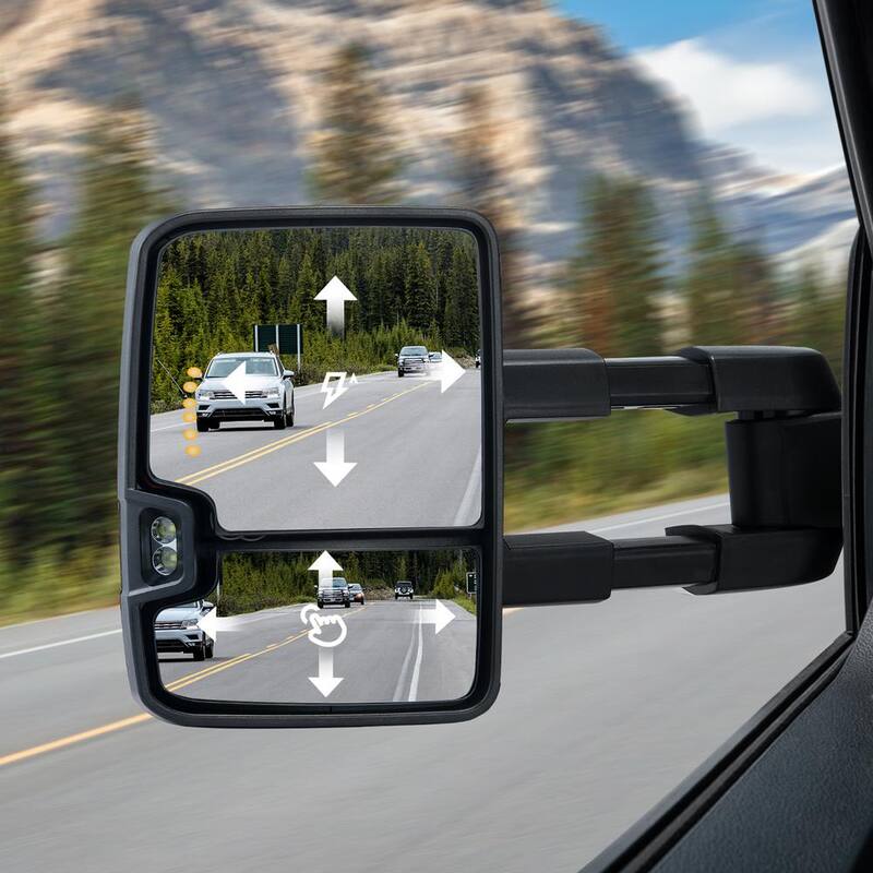 VEVOR Towing Mirrors Pair for Chevrolet Silverado (2007-2014)/GMC/Cadillac Manual Controlling Heating Defrost - QYJHZKXFLSLDA48L6V9
