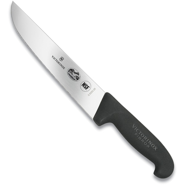 Swiss Army Brands 40652 Kitchen Fibrox Pro Black Slicing - Straight, 8In Churrasco Blade, 10.5In Width At Handle - VIC-5.5203.20