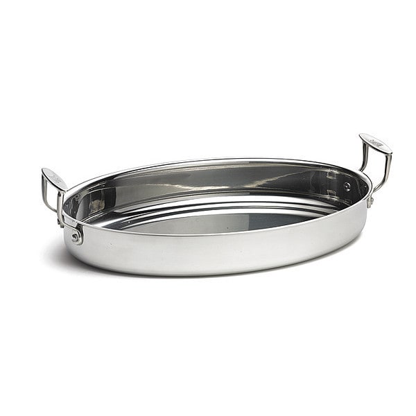 Tablecraft Pan, Oval, Tri-Ply, 2 Handles, SS, 5.5 qt. - CW2044
