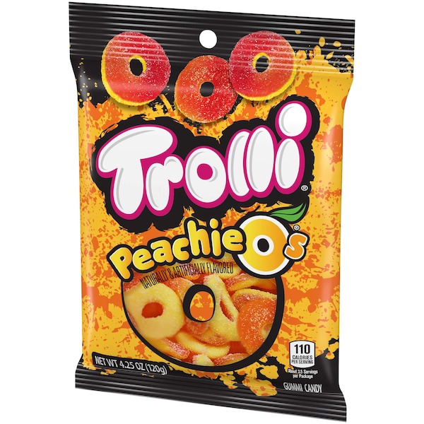 Trolli Trolli Peachie O's 4.25 oz. Bolsa de gancho, paquete de 12 - 2539