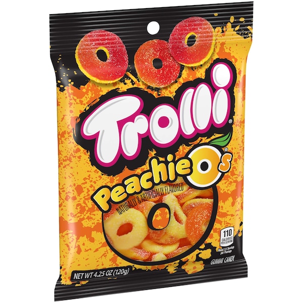 Trolli Trolli Peachie O's 4.25 oz. Bolsa de gancho, paquete de 12 - 2539