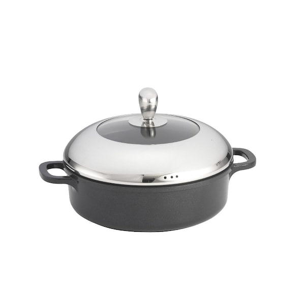 Tablecraft Casserole Pan, Die Cast, Aluminum, 3 qt. - CWDC1050