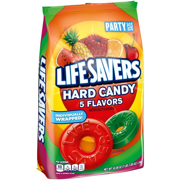 Salvavidas Dulce Duro Lifesavers Cinco Sabores Bolsa de Pie 50 oz., Paquete de 6 - 402602