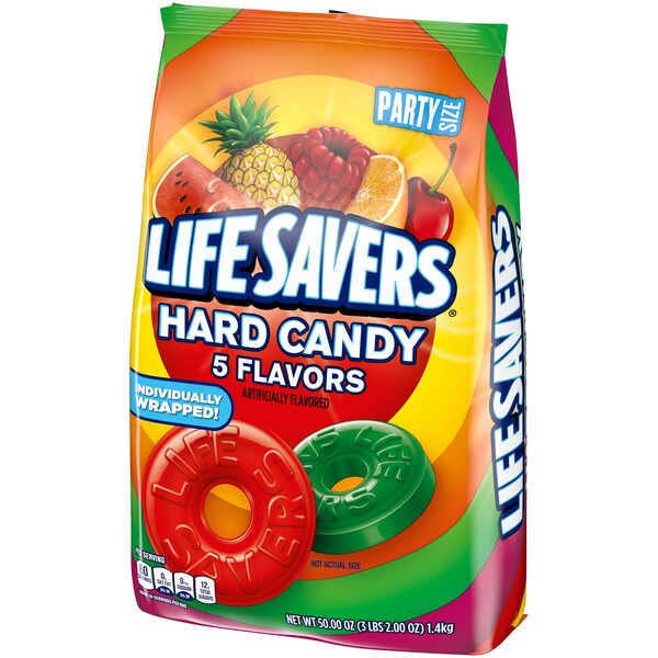 Salvavidas Dulce Duro Lifesavers Cinco Sabores Bolsa de Pie 50 oz., Paquete de 6 - 402602
