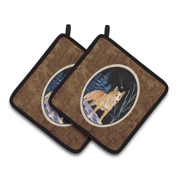 Carolines Treasures Starry Night Australian Cattle Dog Pair of Pot Holders, 7.5 x 3 x 7.5 in. - SS8407PTHD