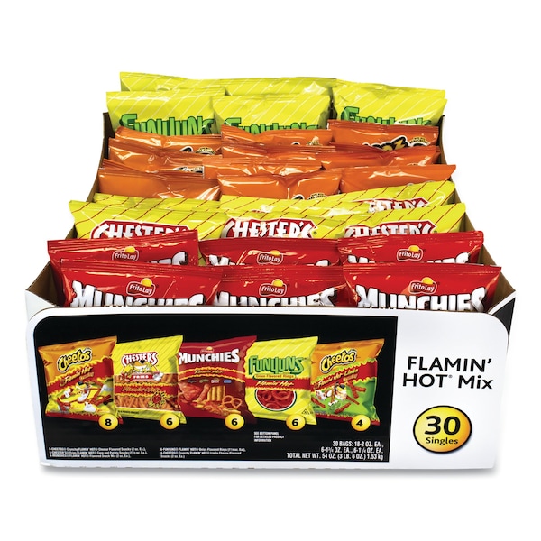 Paquete de variedad Frito-Lay Flamin' Hot Mix, sabores/tamaños variados, PK30 - 27083