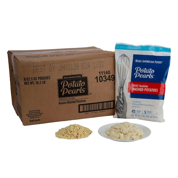 Papas en Puré Baf Potato Pearls Excel Redskin de 32.5 oz, paquete de 8 - 10349