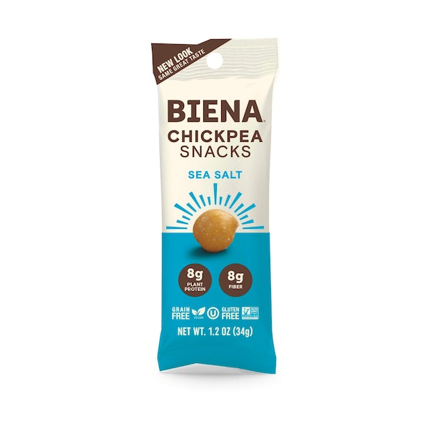 Botanas Biena Biena Garbanzos con Sal Marina 1.2 oz., Paquete de 40 - 857597003774