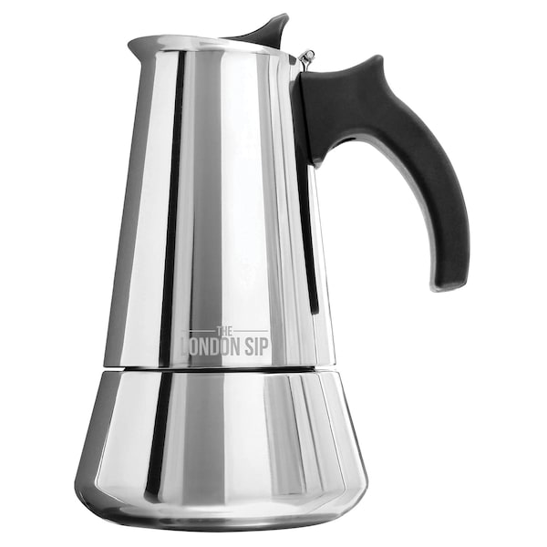 The London Sip Induction Stovetop Espresso Maker 6 Cup, Silver - EM6S