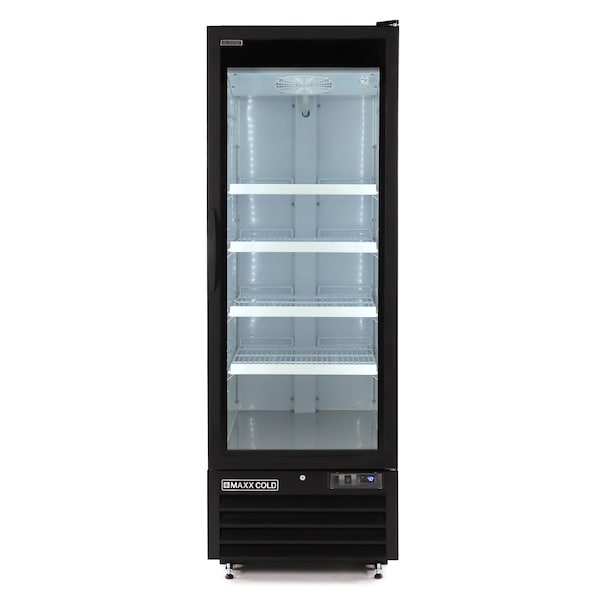 Maxx Cold Single Glass Door Merchandiser Refrigerator, Large, 27 in.W, 30 cu. ft., in Black - MXGDM-30RBHC