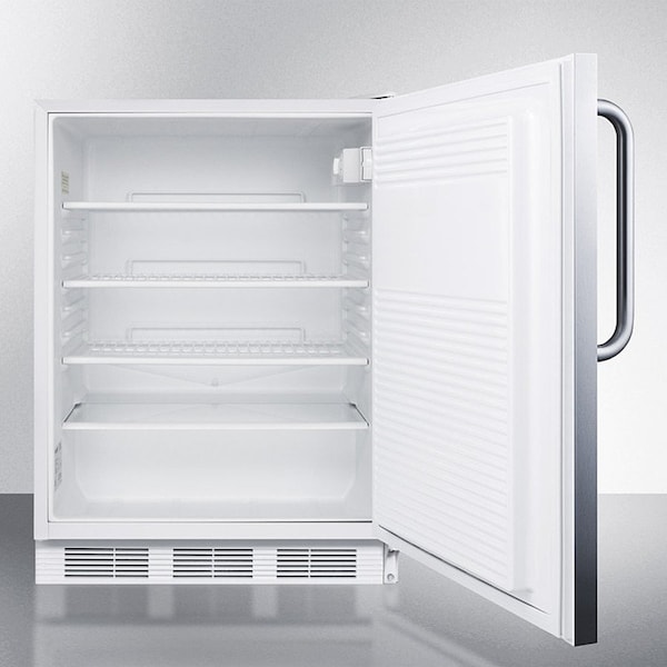 Summit Appliance Div. Summit  Commercial Freestanding-Undercounter All Refrigerator 5.5 Cu. Ft. White/SS - FF7WSSTB
