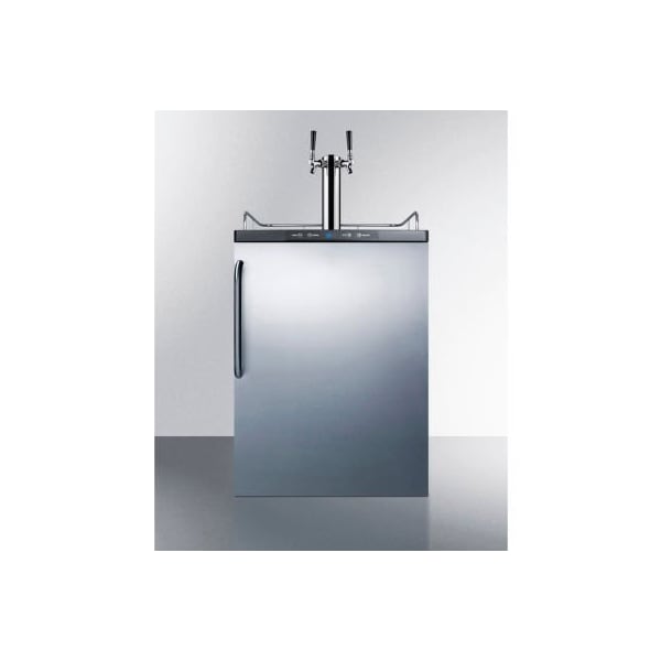 Summit Appliance Div. Summit-Beer Dispenser, Built-In Residential, 5.6 Cu. Ft., 24"W x 33-1/2"H, Black - SBC635MBISSTBTWIN