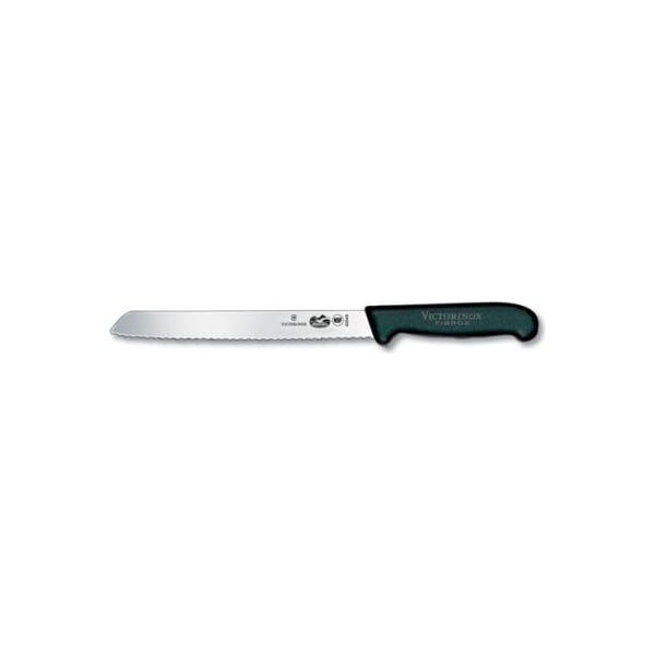 Victorinox Swiss Army Victorinox 8 Bread Knife, Slant Tip, Serrated Blade, Black Fibrox Handle 40549 - 5.2533.21