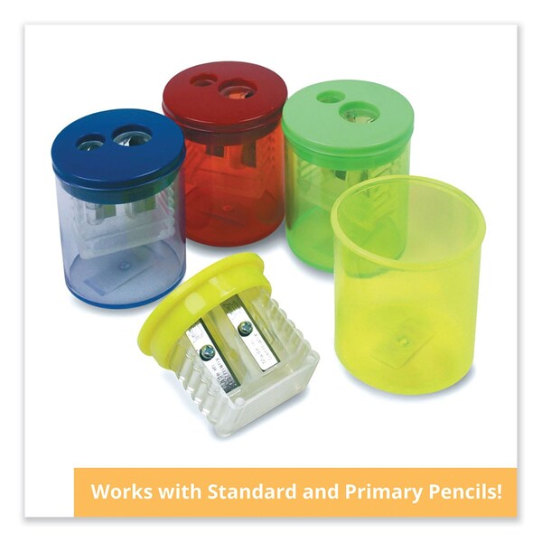 The Pencil Grip Eisen Sharpeners. Two-Hole, 1.5 x 1.75, Assorted Colors, 12PK - ESN-51312